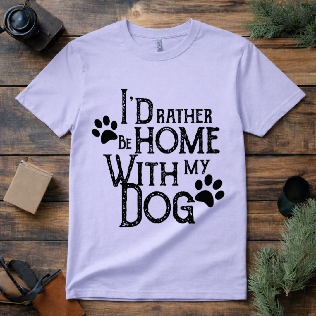Rather Be Home with My Dog T Shirt