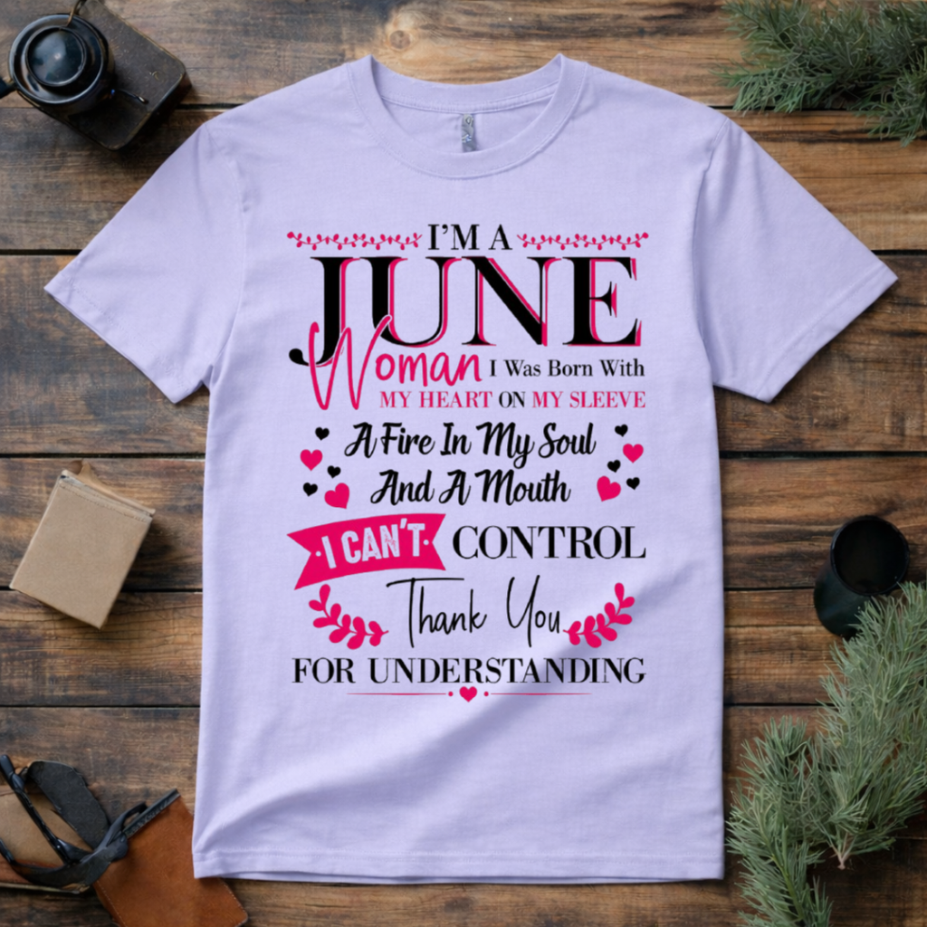 June Woman Fire in My Soul T Shirt