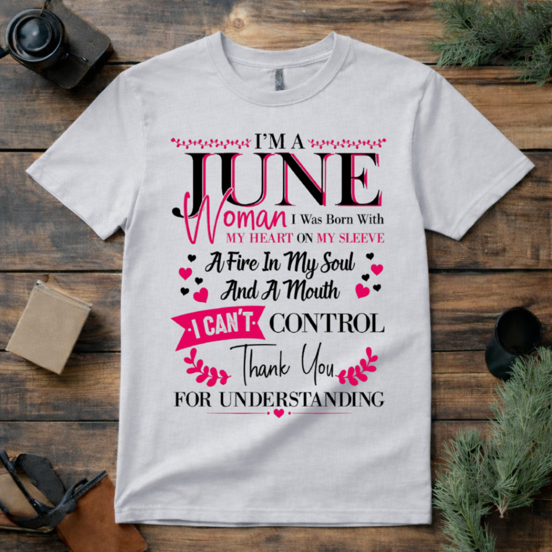 June Woman Fire in My Soul T Shirt