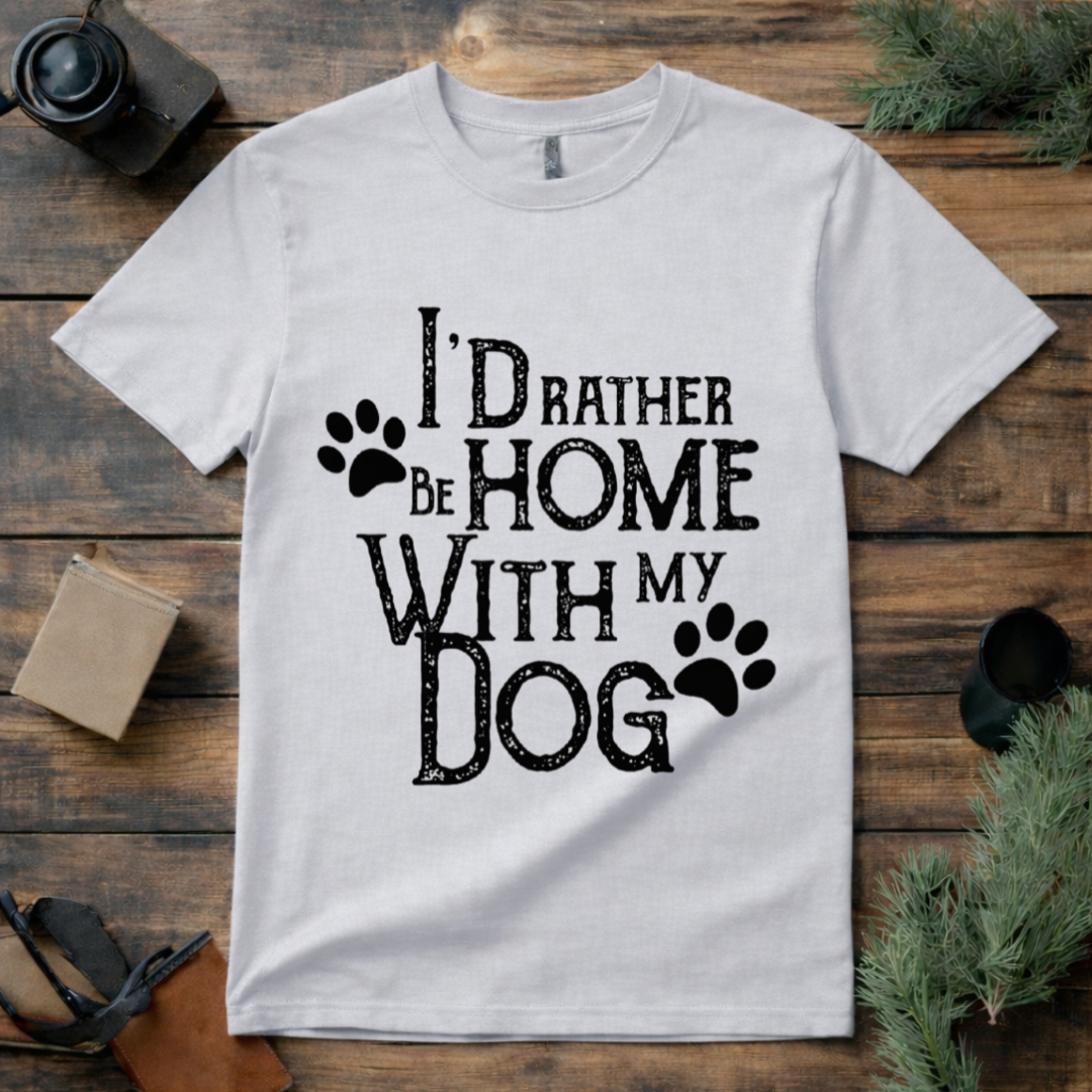 Rather Be Home with My Dog T Shirt