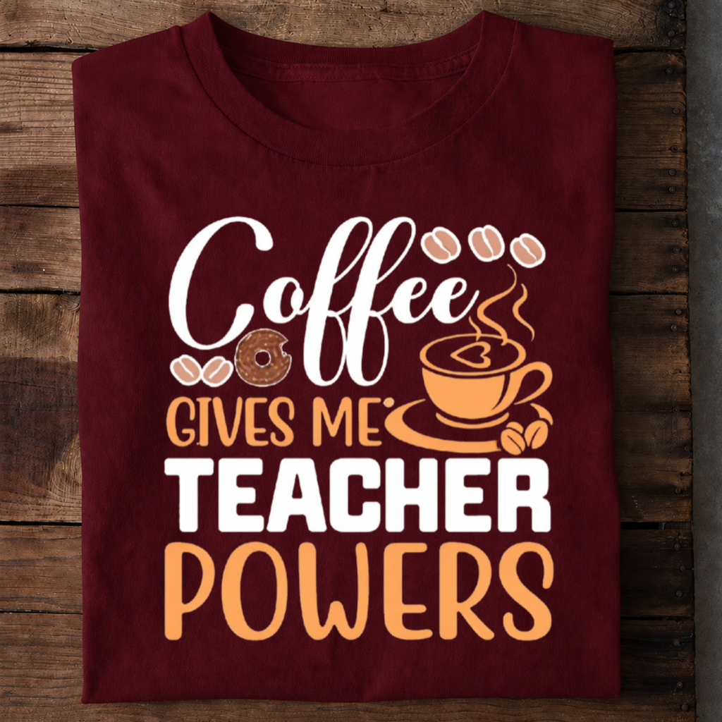 Coffee Teacher Power Premium Cotton T Shirt