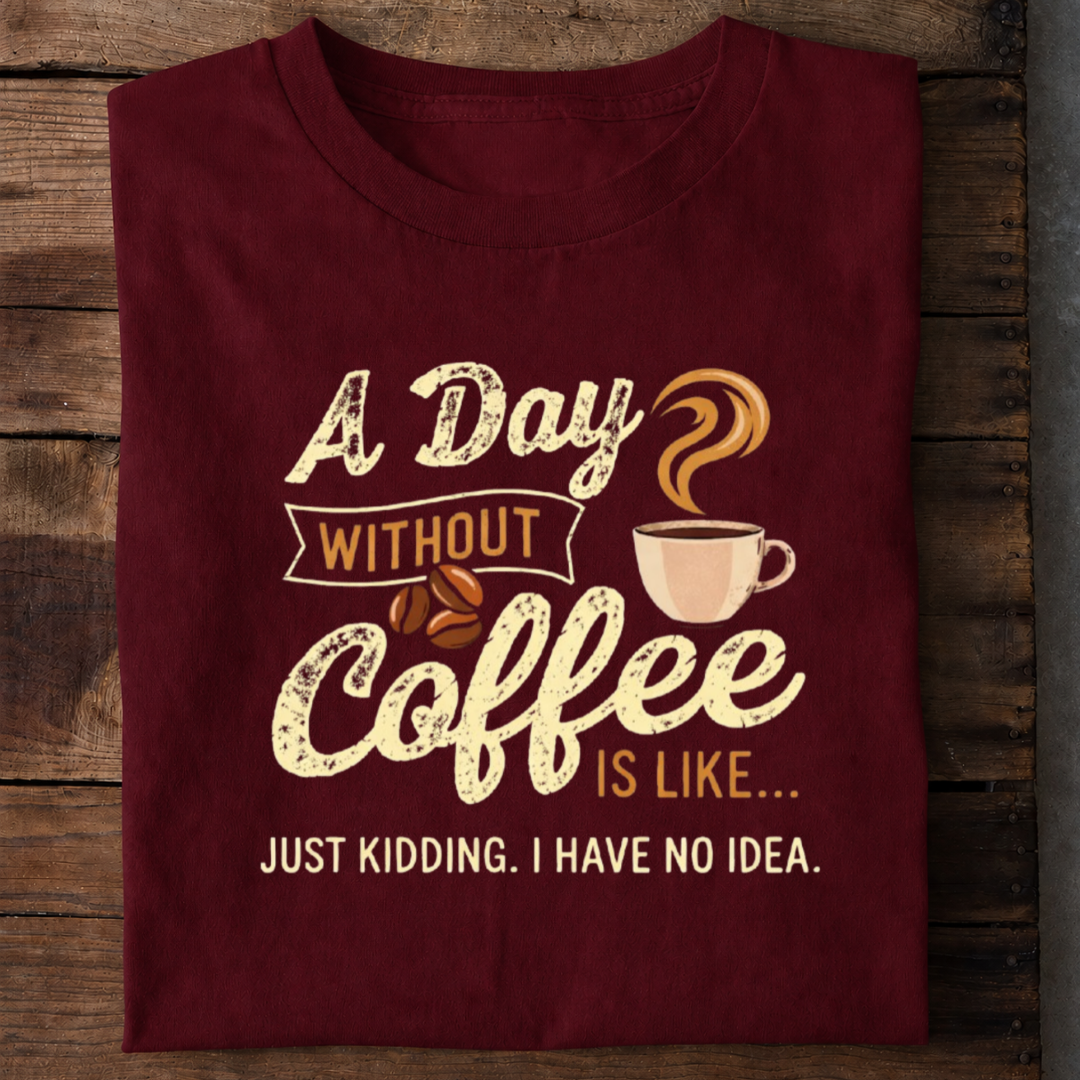 Day Without Coffee Premium Cotton T Shirt