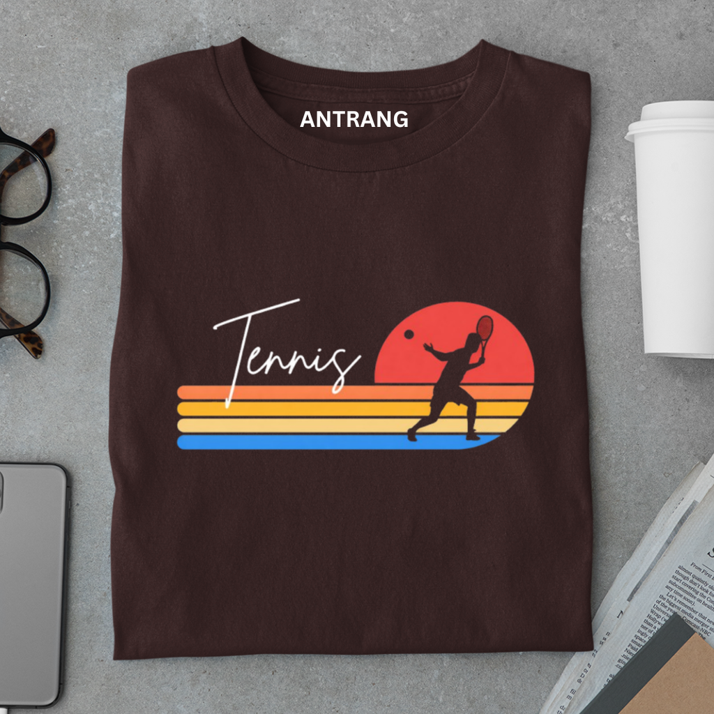 Retro Tennis Sunset T Shirt