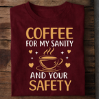 Coffee Sanity Premium Cotton T Shirt