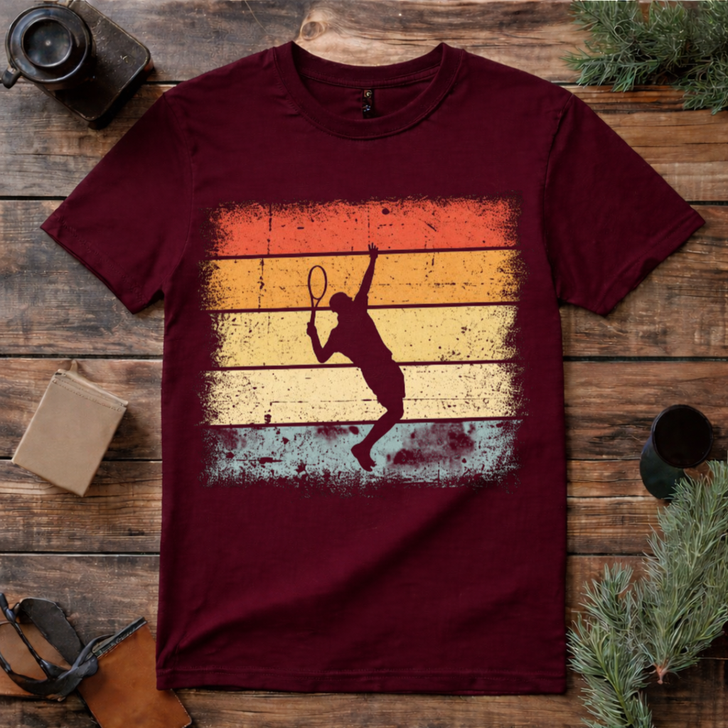 Vintage Tennis Player T Shirt