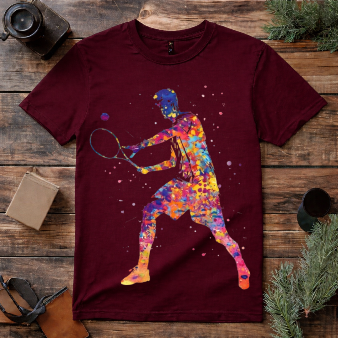 Color Splash Tennis Player T Shirt
