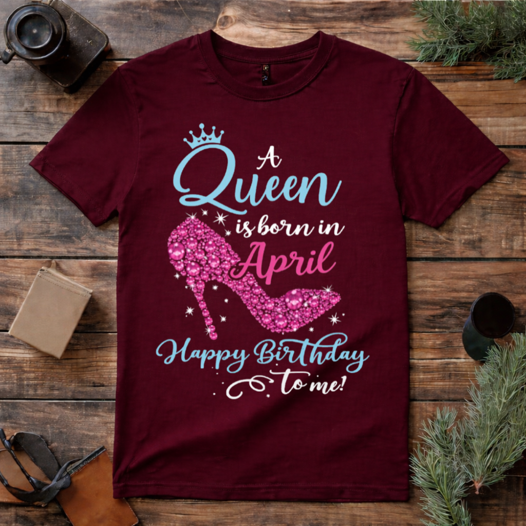Queen Born in April T Shirt