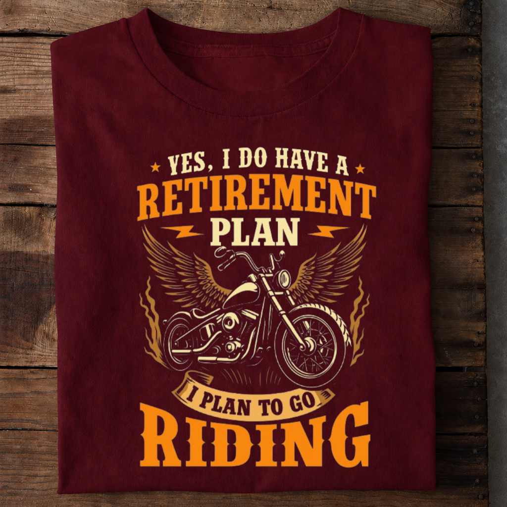 Retirement Plan Go Riding Premium Cotton T Shirt
