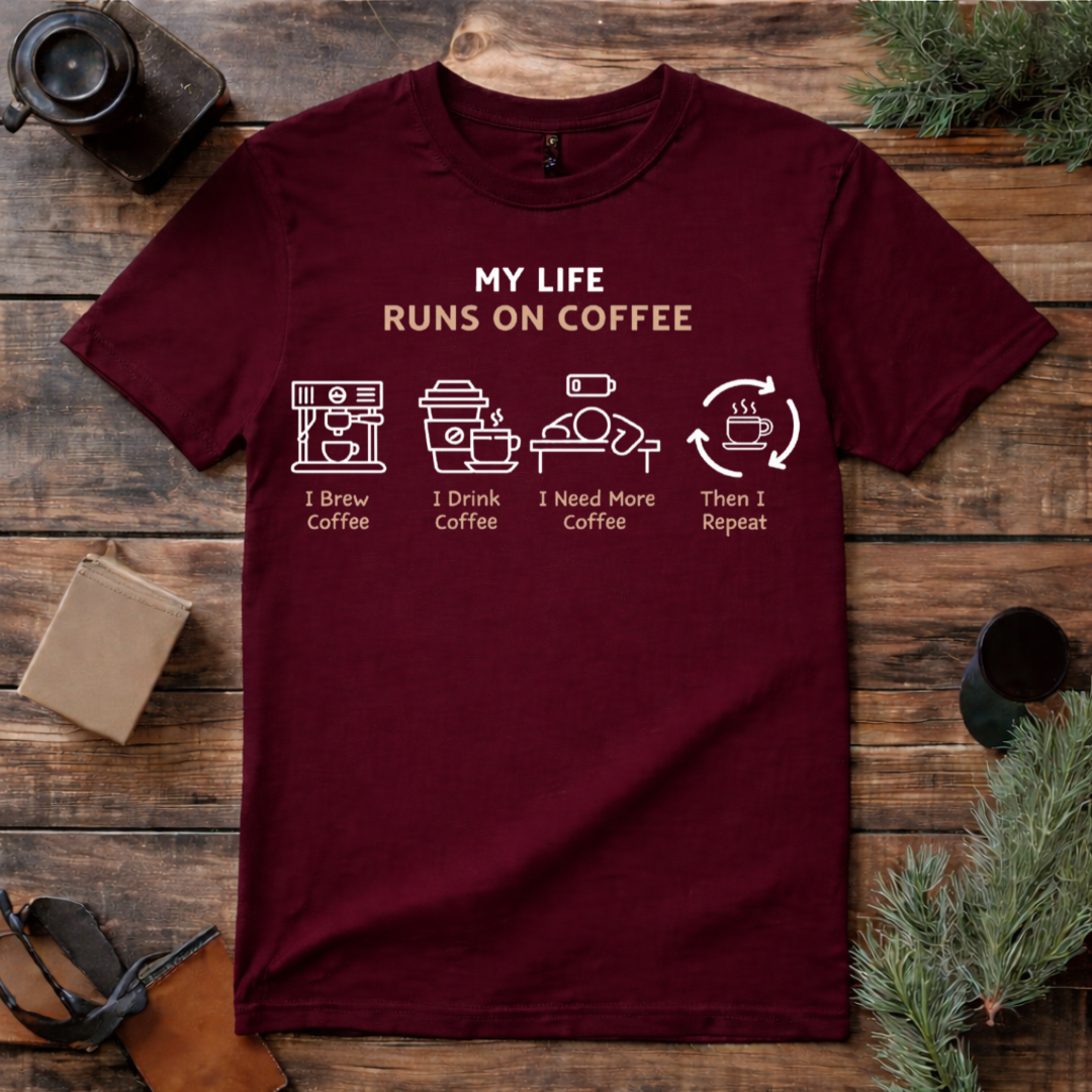 Life Runs on Coffee T Shirt