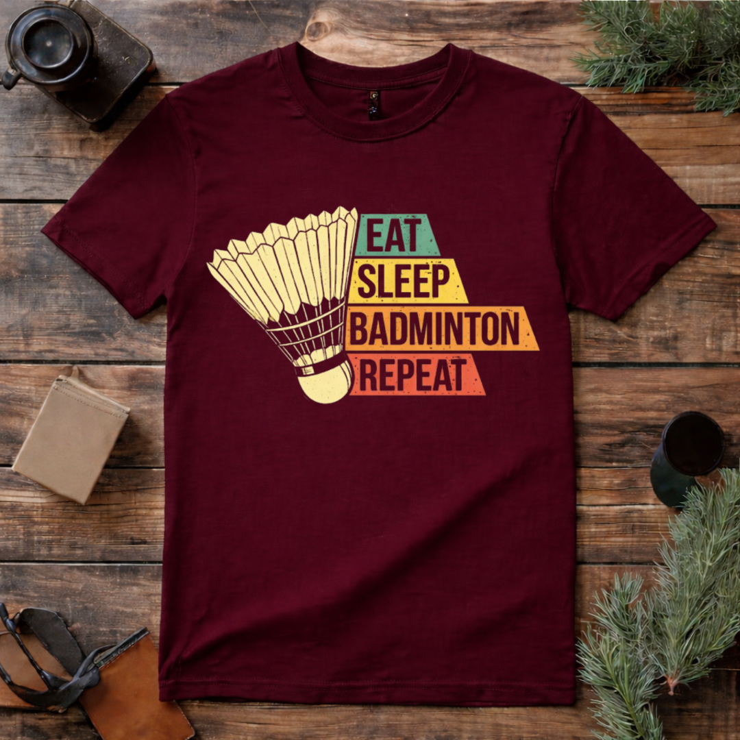 Eat Sleep Badminton Repeat T Shirt