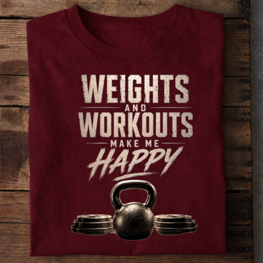 Weights and Workouts Gym Premium Cotton T Shirts