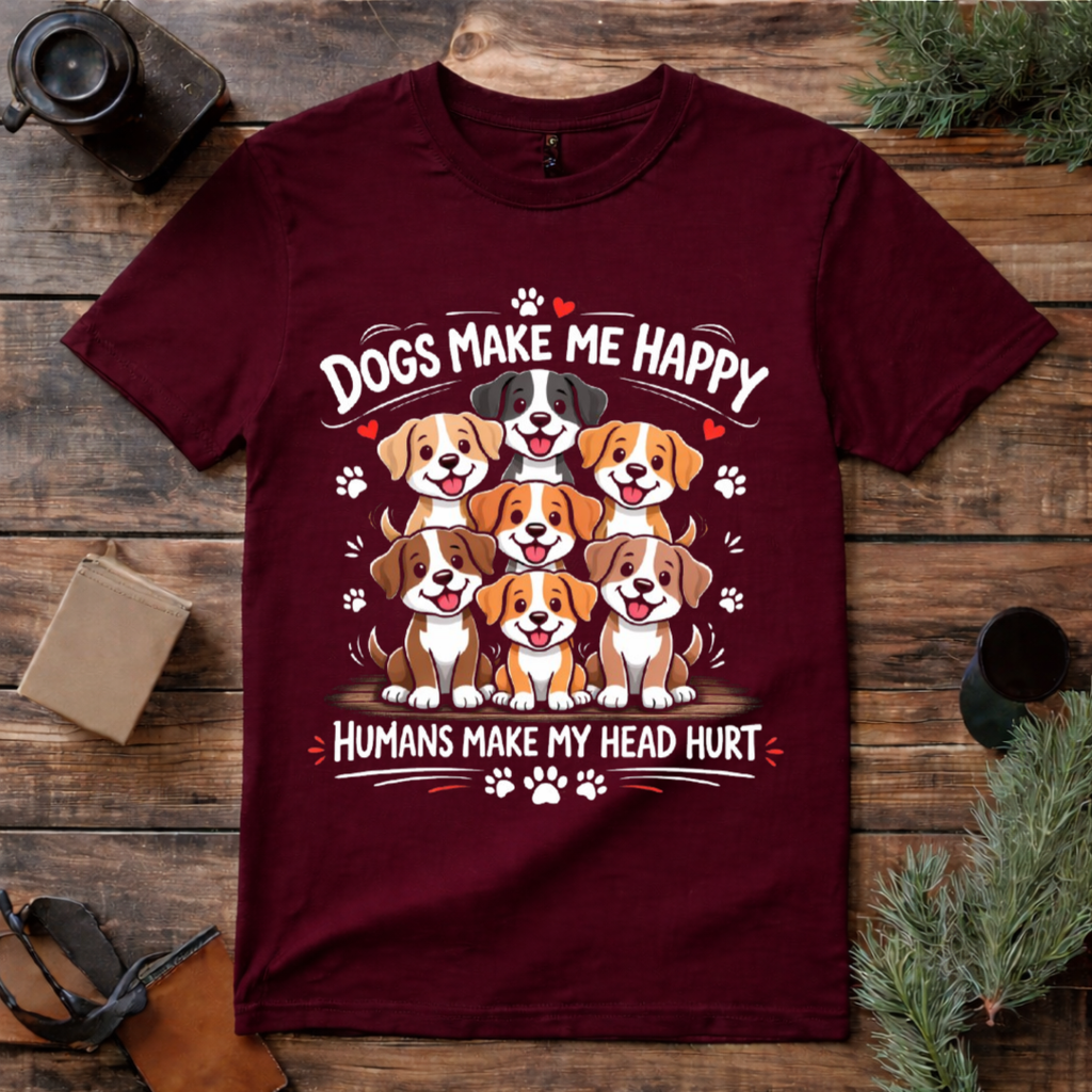 Dogs Make Me Happy T Shirt