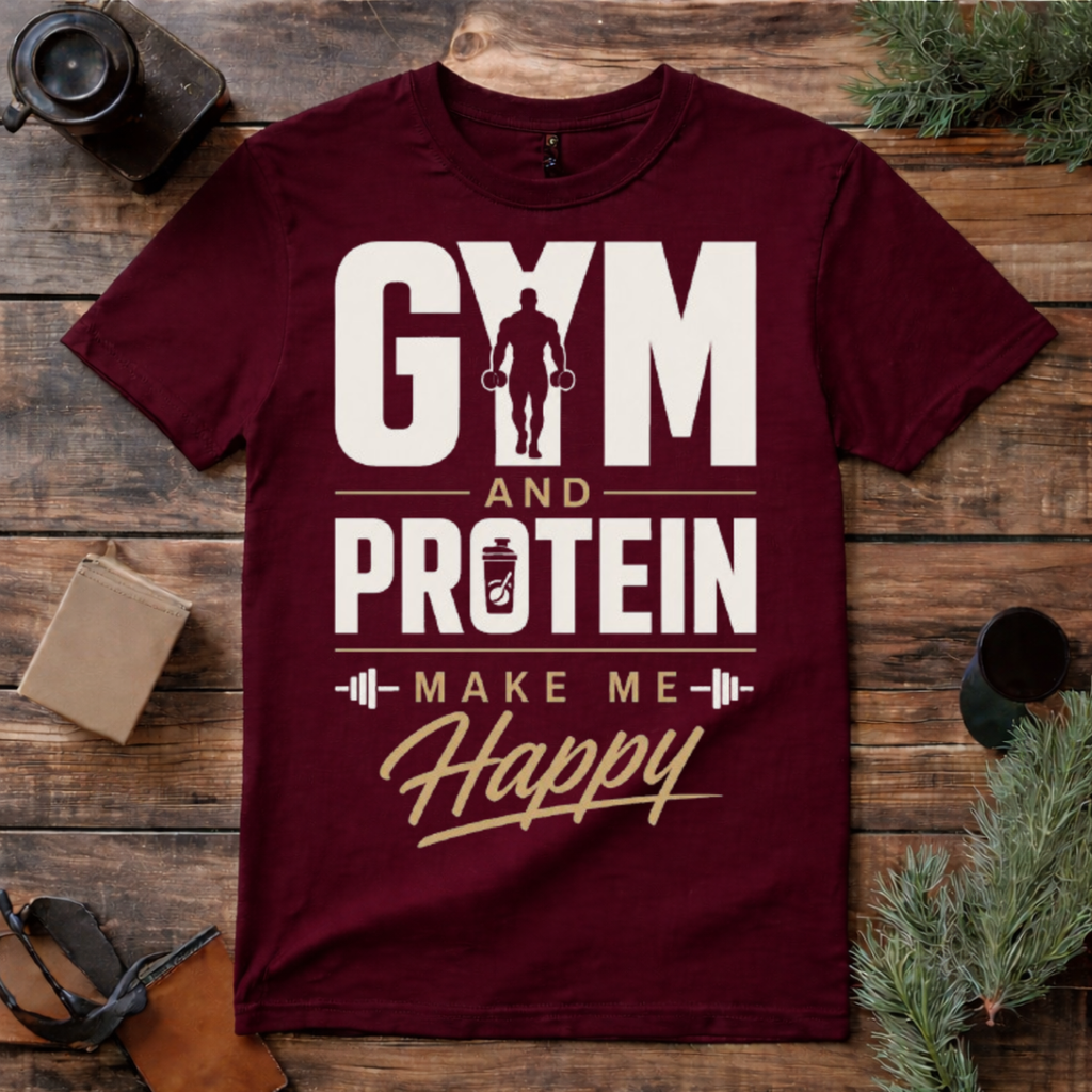 Gym and Protein Make Me Happy T Shirt