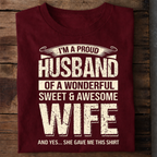 Proud Husband Premium Cotton T Shirt