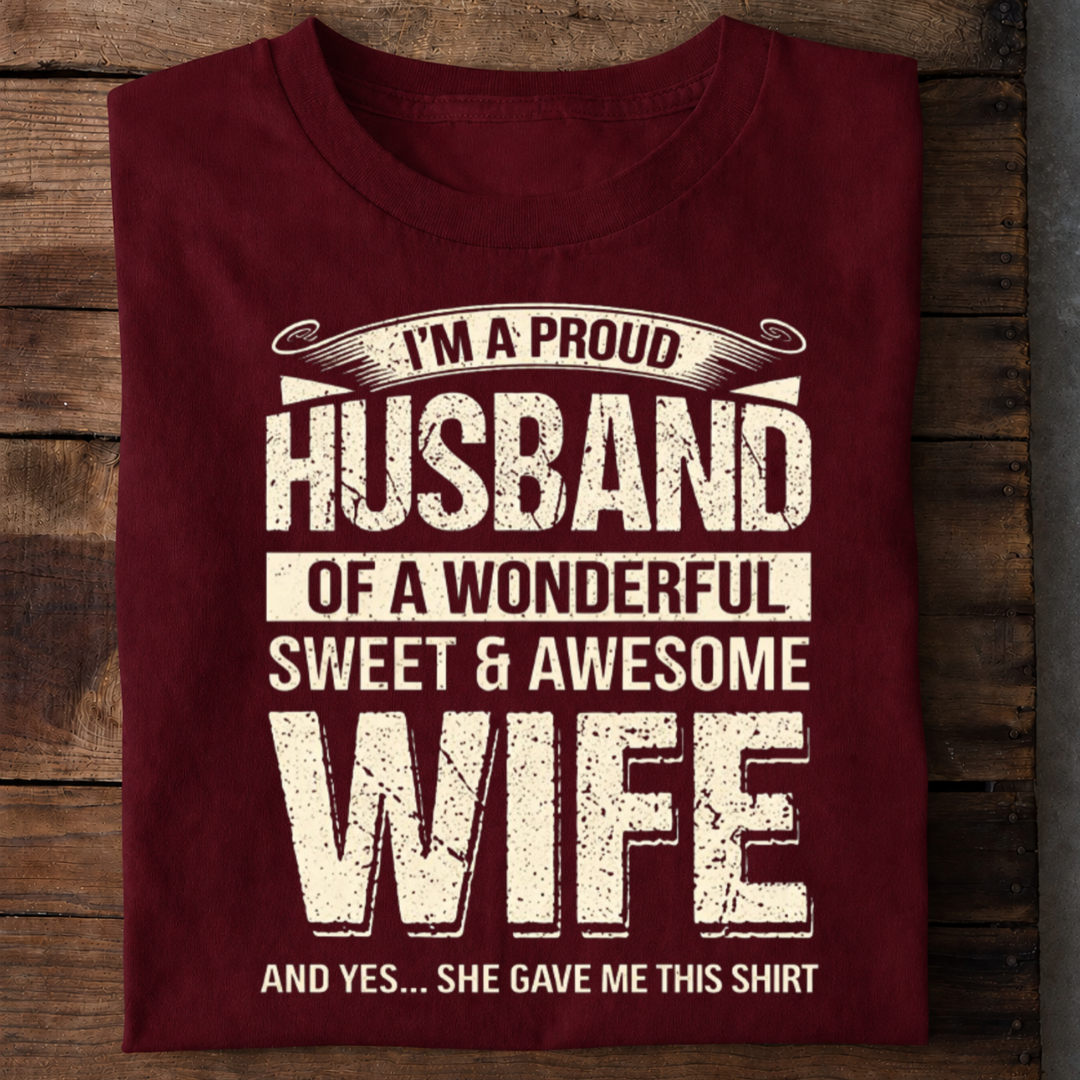 Proud Husband Premium Cotton T Shirt