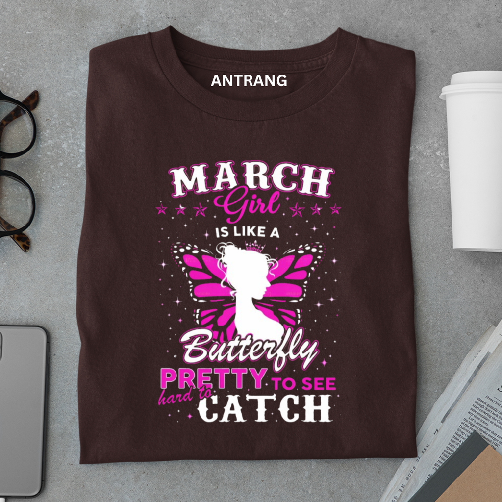 March Girl Butterfly T Shirt