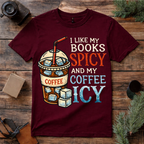 Spicy Books Icy Coffee T Shirt