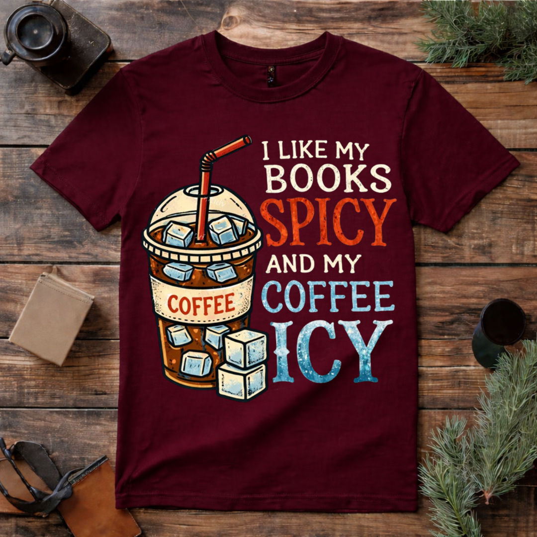 Spicy Books Icy Coffee T Shirt