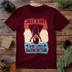 Guy Badminton Loves T Shirt