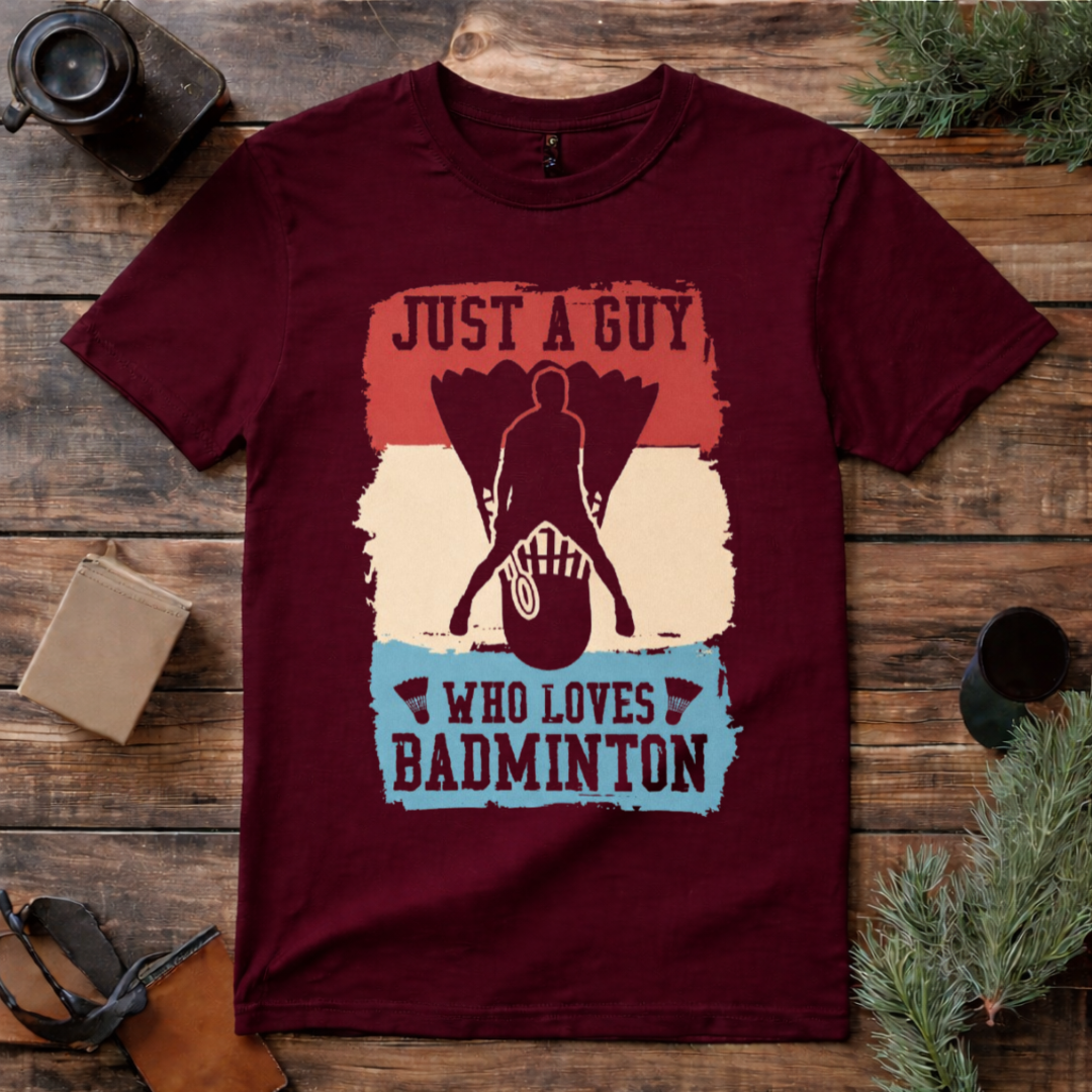 Guy Badminton Loves T Shirt