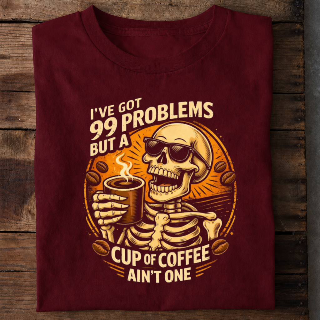 Coffee Over Problems Premium Cotton T Shirt