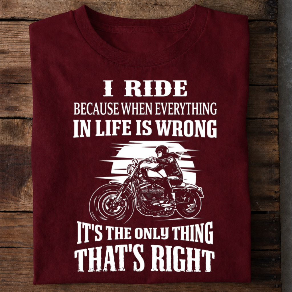 Riding Makes Life Right Premium Cotton T Shirt