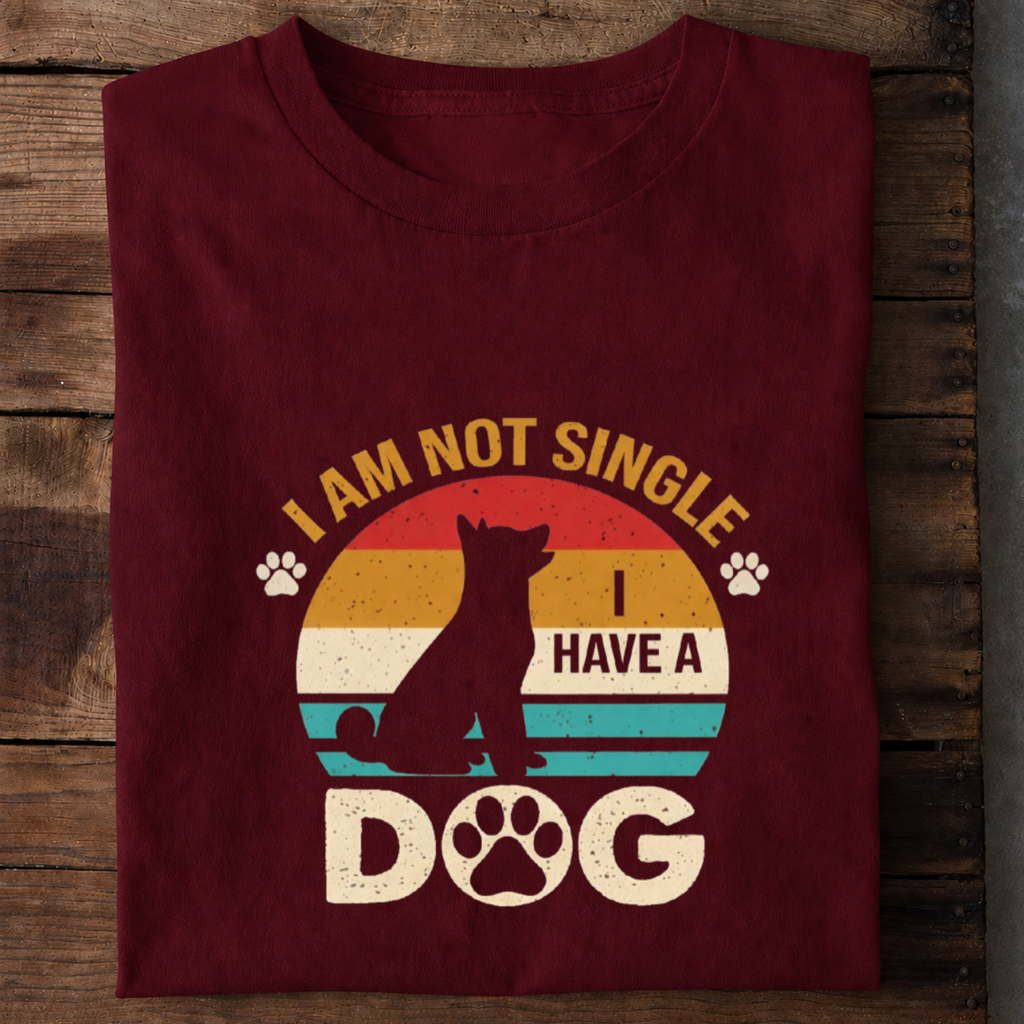 Not Single I Have a Dog Premium Cotton T Shirt