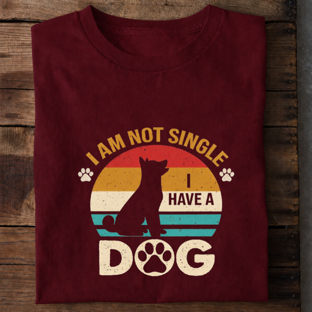 Not Single I Have a Dog Premium Cotton T Shirt
