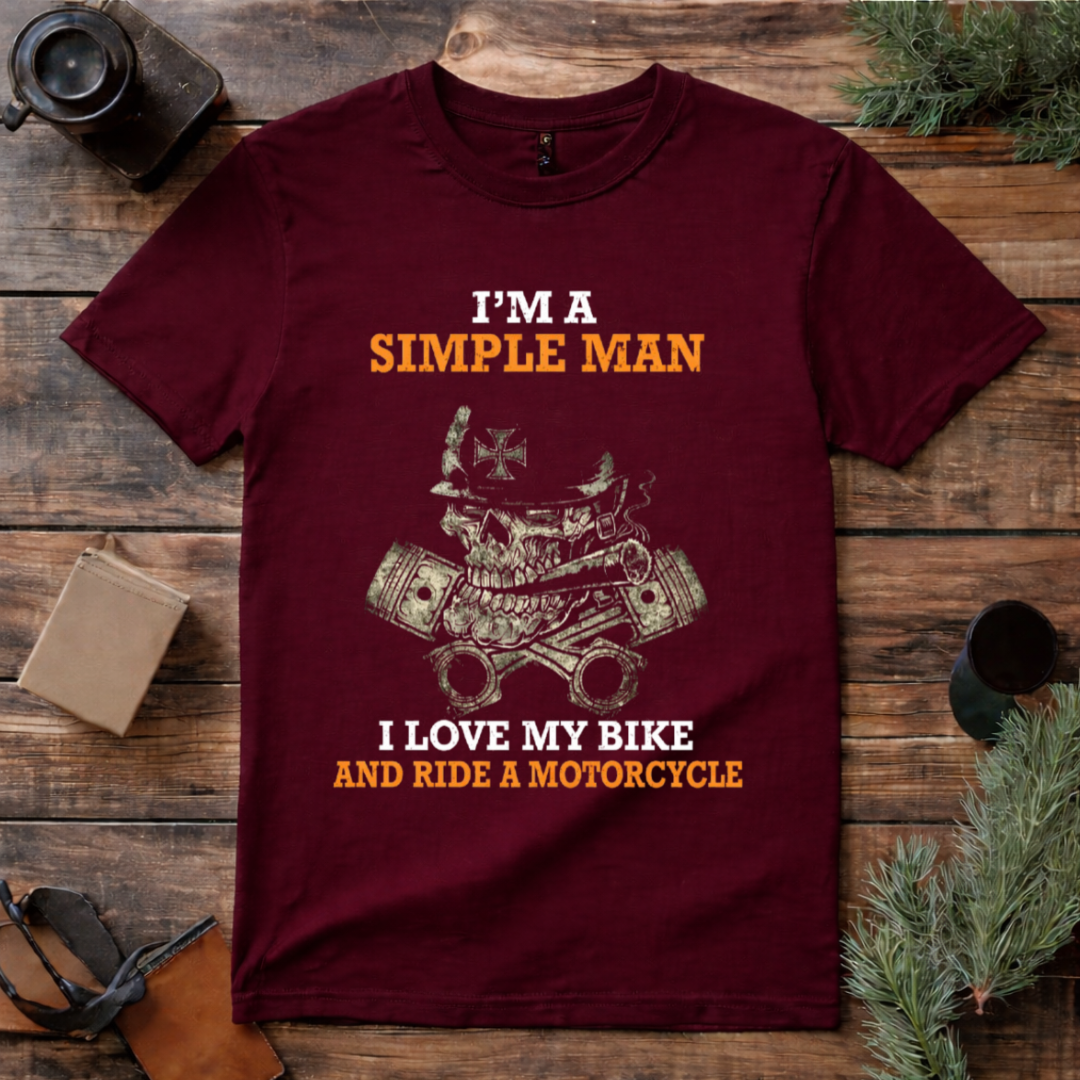 Simple Man Loves Motorcycle T Shirt