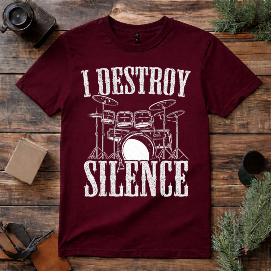 Destroy Silence Drummer T Shirt