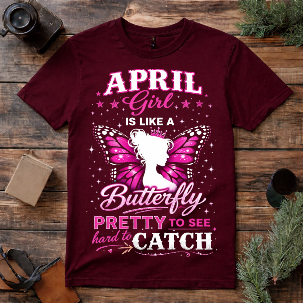 April Girl Butterfly T Shirt