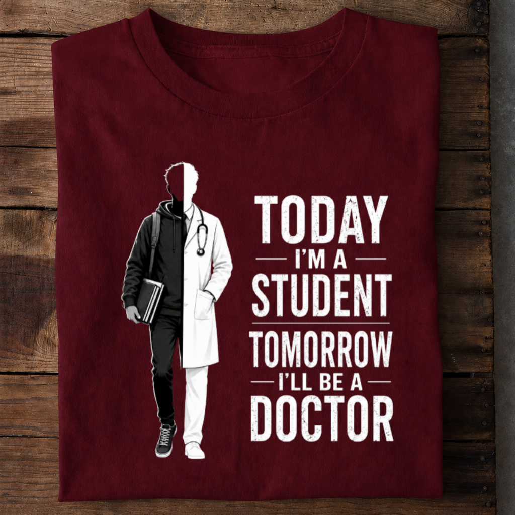 Today Student Tomorrow Doctor Premium Cotton Dark T Shirt
