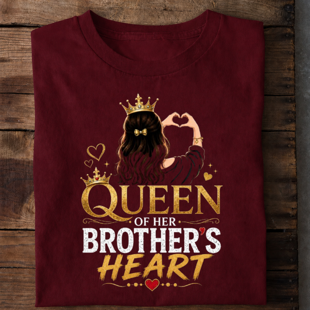 Queen of Brother Heart Premium Cotton T Shirt