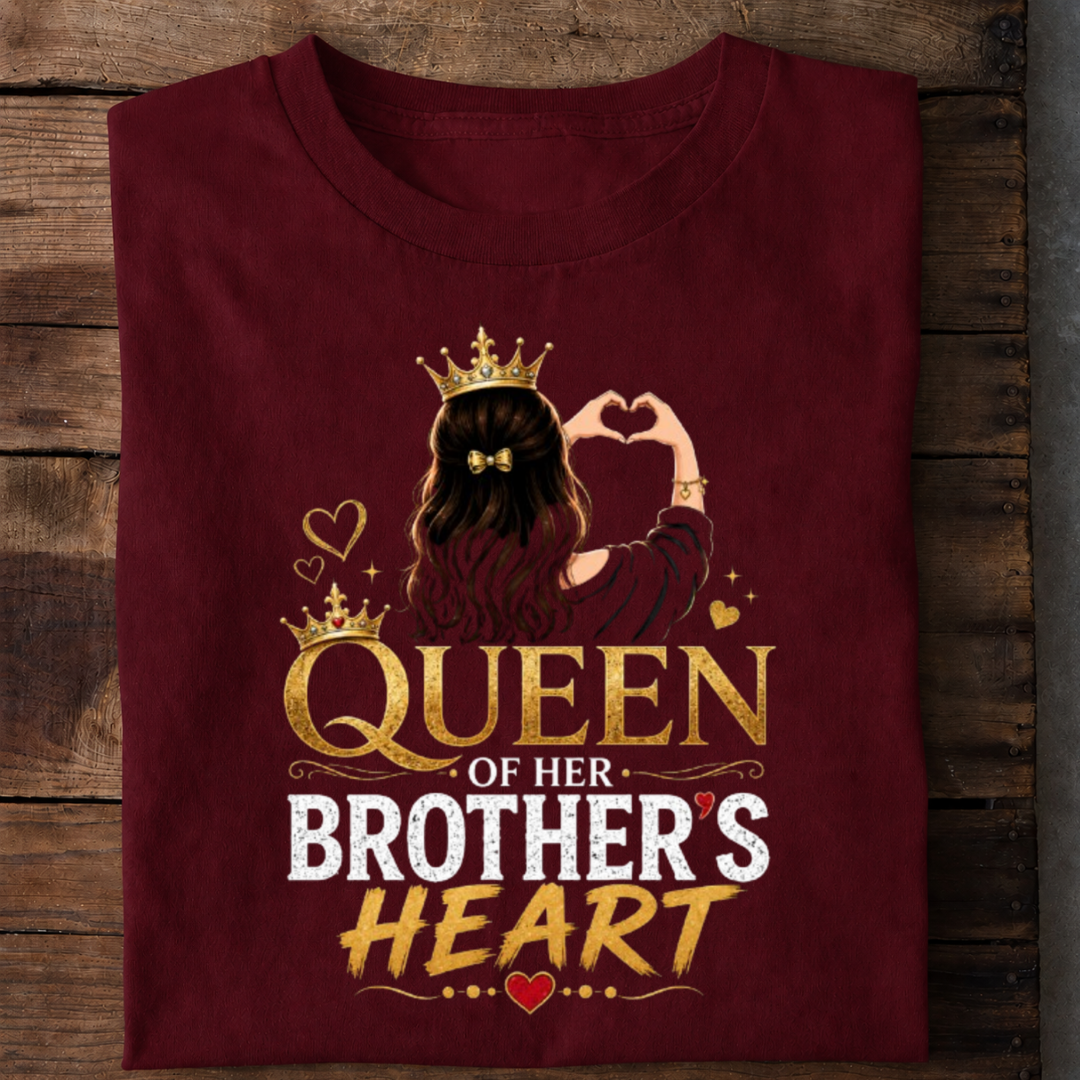 Queen of Brother Heart Premium Cotton T Shirt