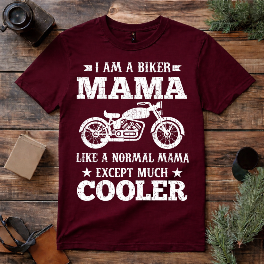 Biker Mama Much Cooler T Shirt