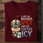 Spicy Books Icy Coffee Premium Cotton T Shirt