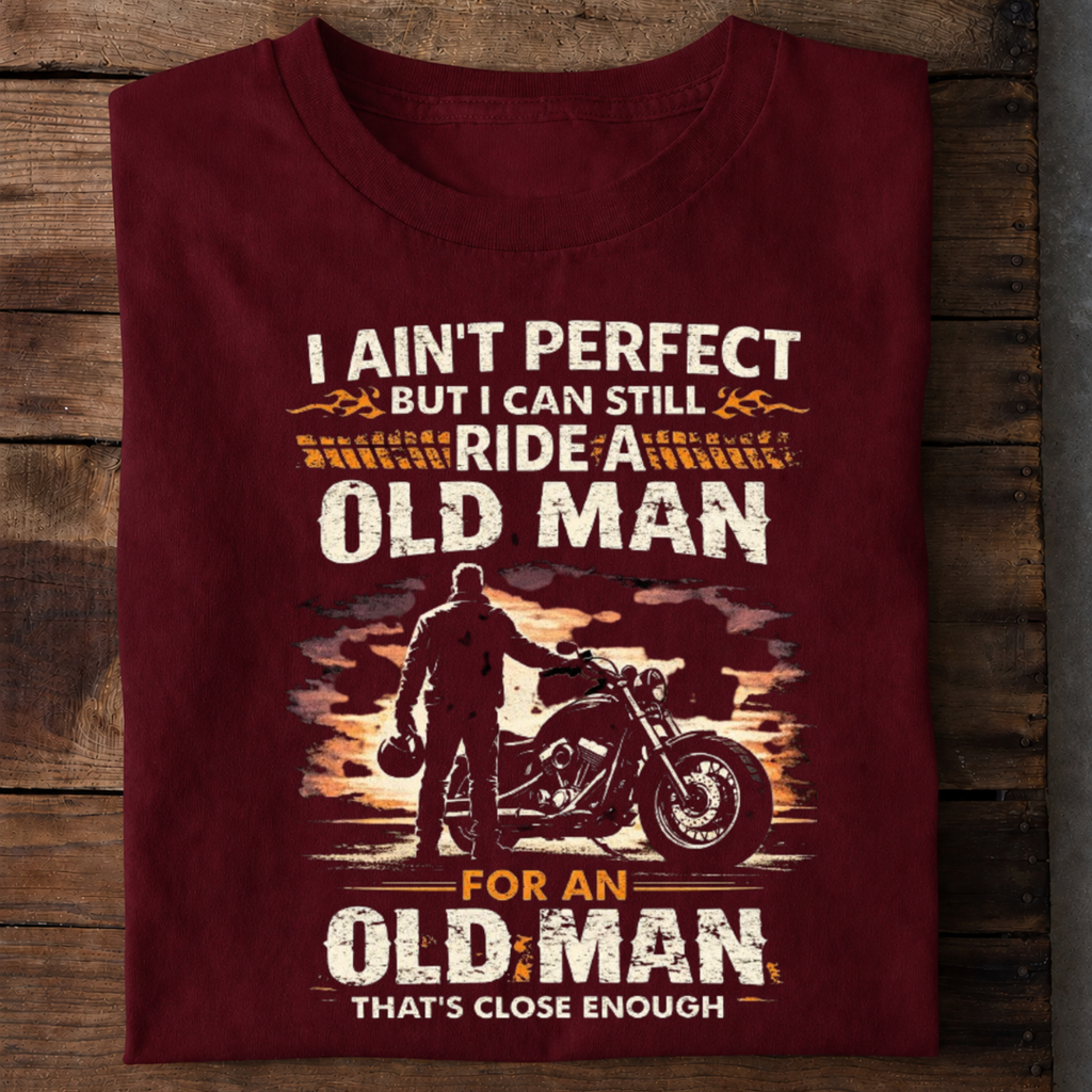 Old Man Biker Premium Cotton T Shirt