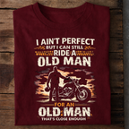 Old Man Biker Premium Cotton T Shirt