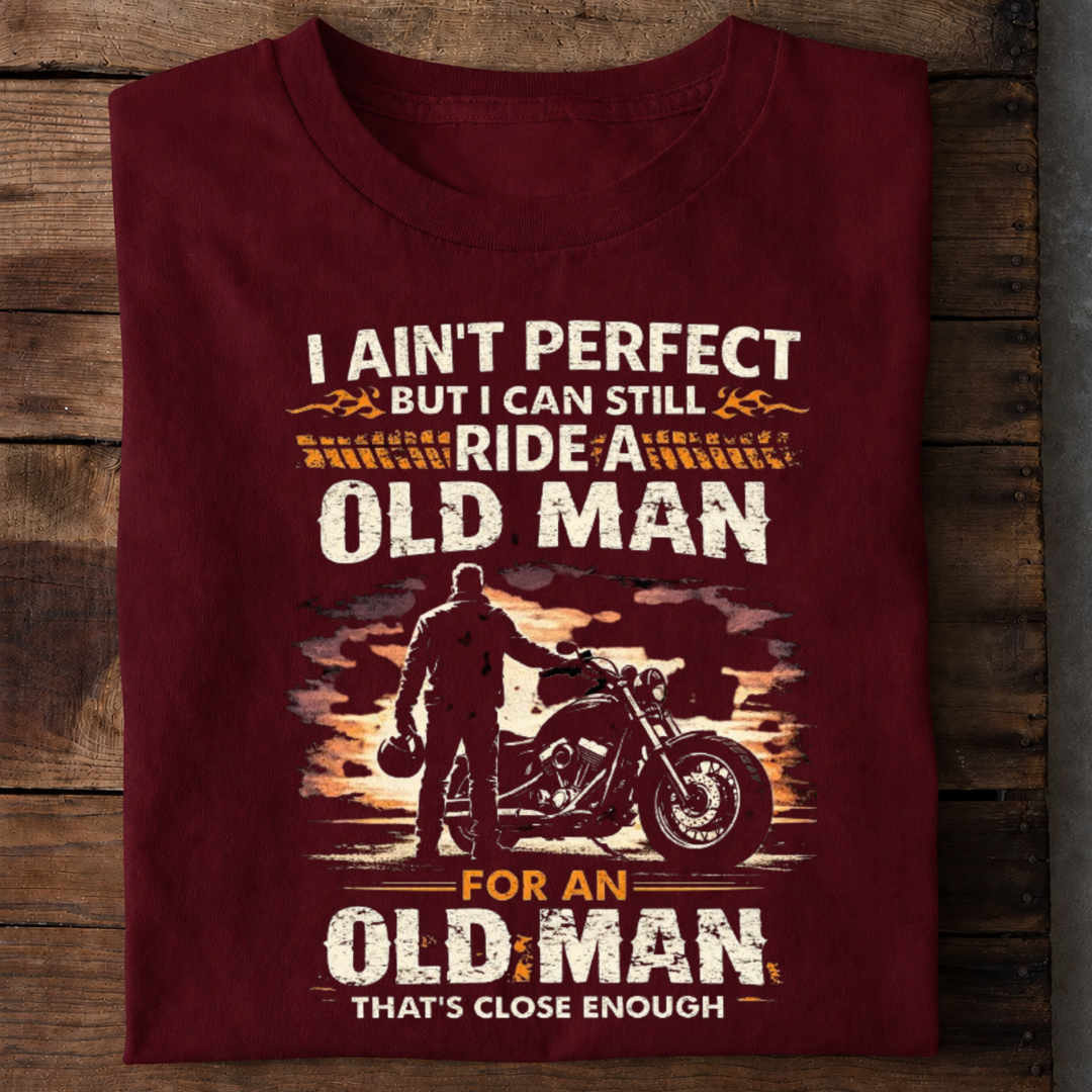 Old Man Biker Premium Cotton T Shirt