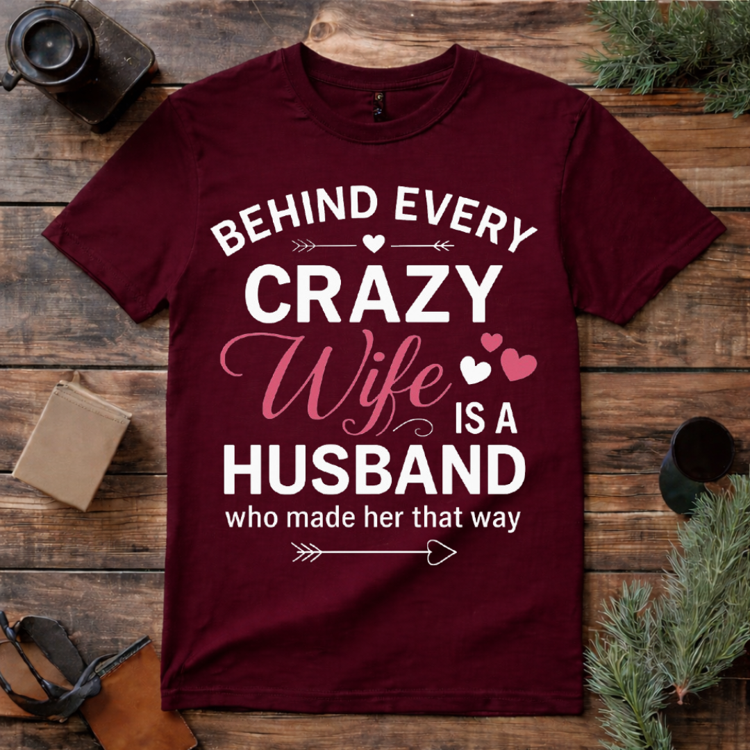 Behind Every Crazy Wife T Shirt