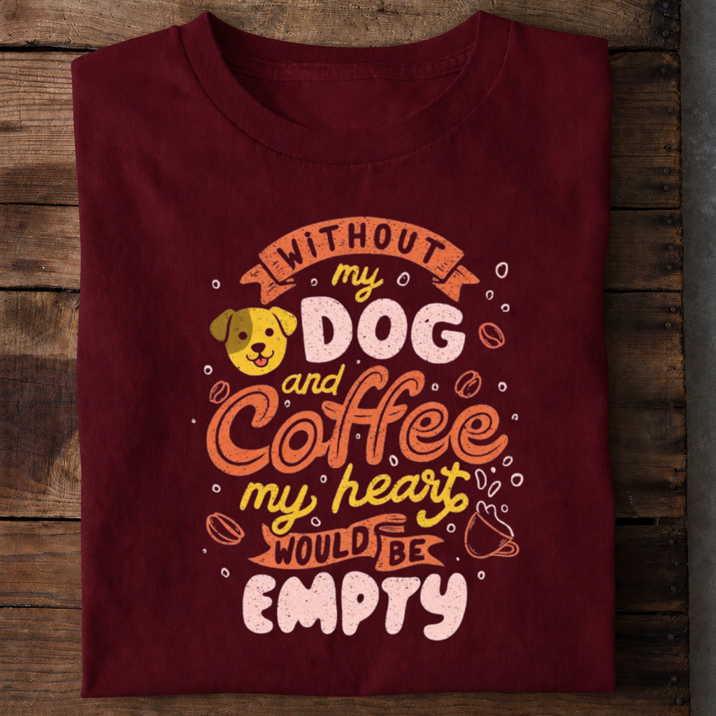 Dog and Coffee Lover Premium Cotton T Shirt