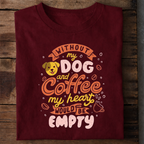 Dog and Coffee Lover Premium Cotton T Shirt