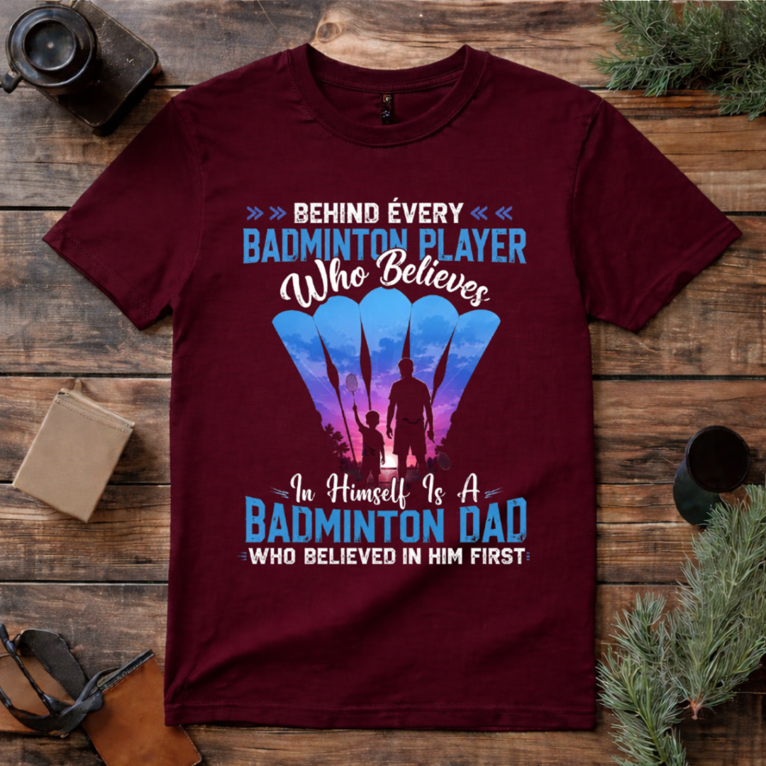 Badminton Dad Premium Cotton T Shirt