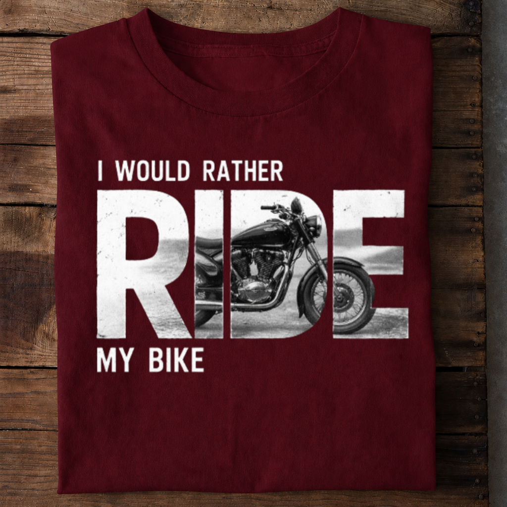 Rather Ride My Bike Premium Cotton T Shirt
