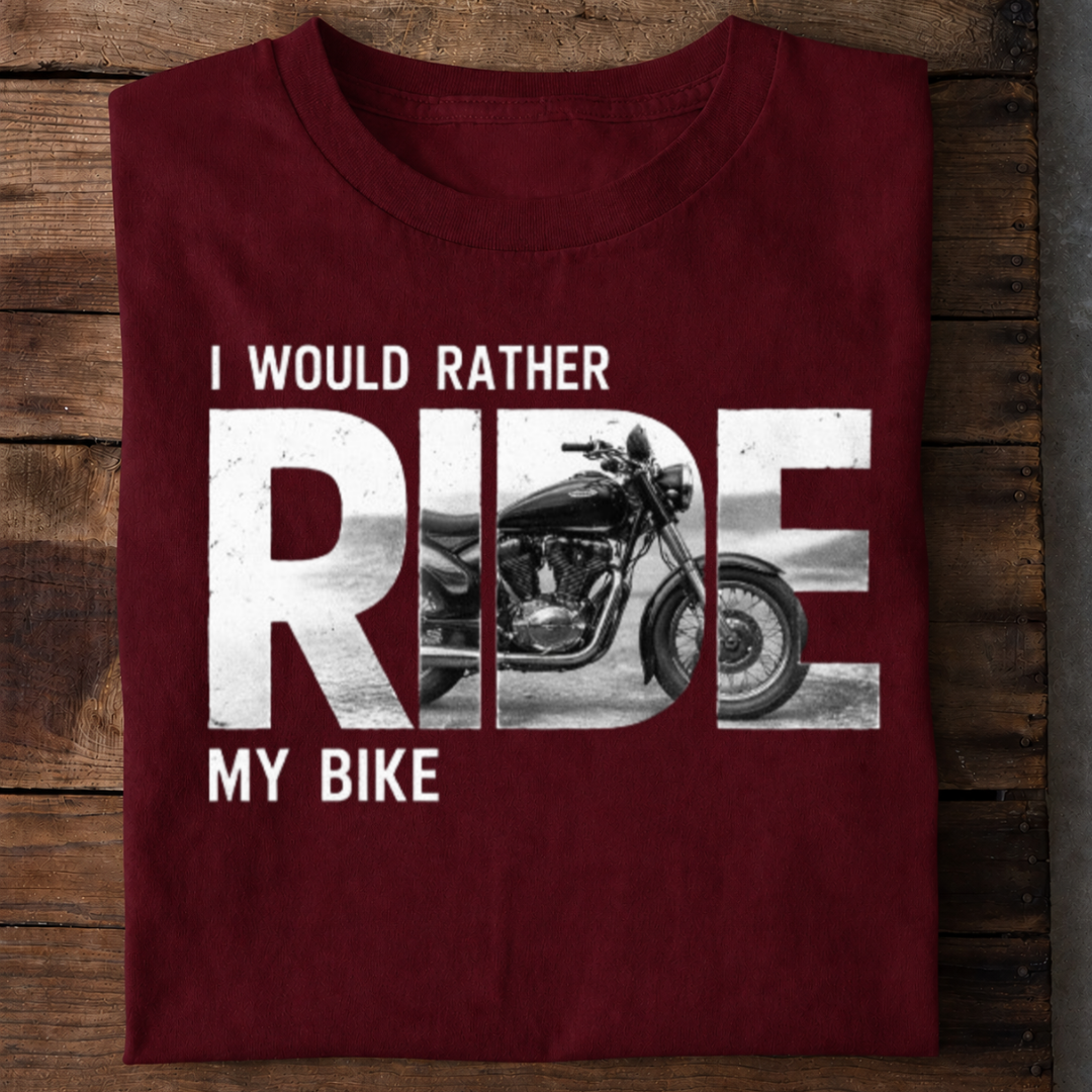 Rather Ride My Bike Premium Cotton T Shirt