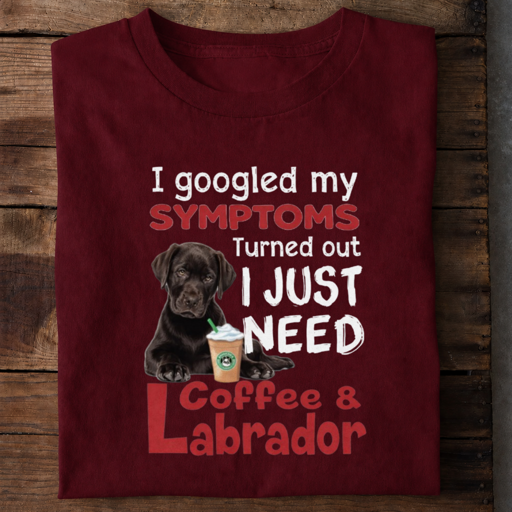 Coffee and Labrador Lover Premium Cotton T Shirt