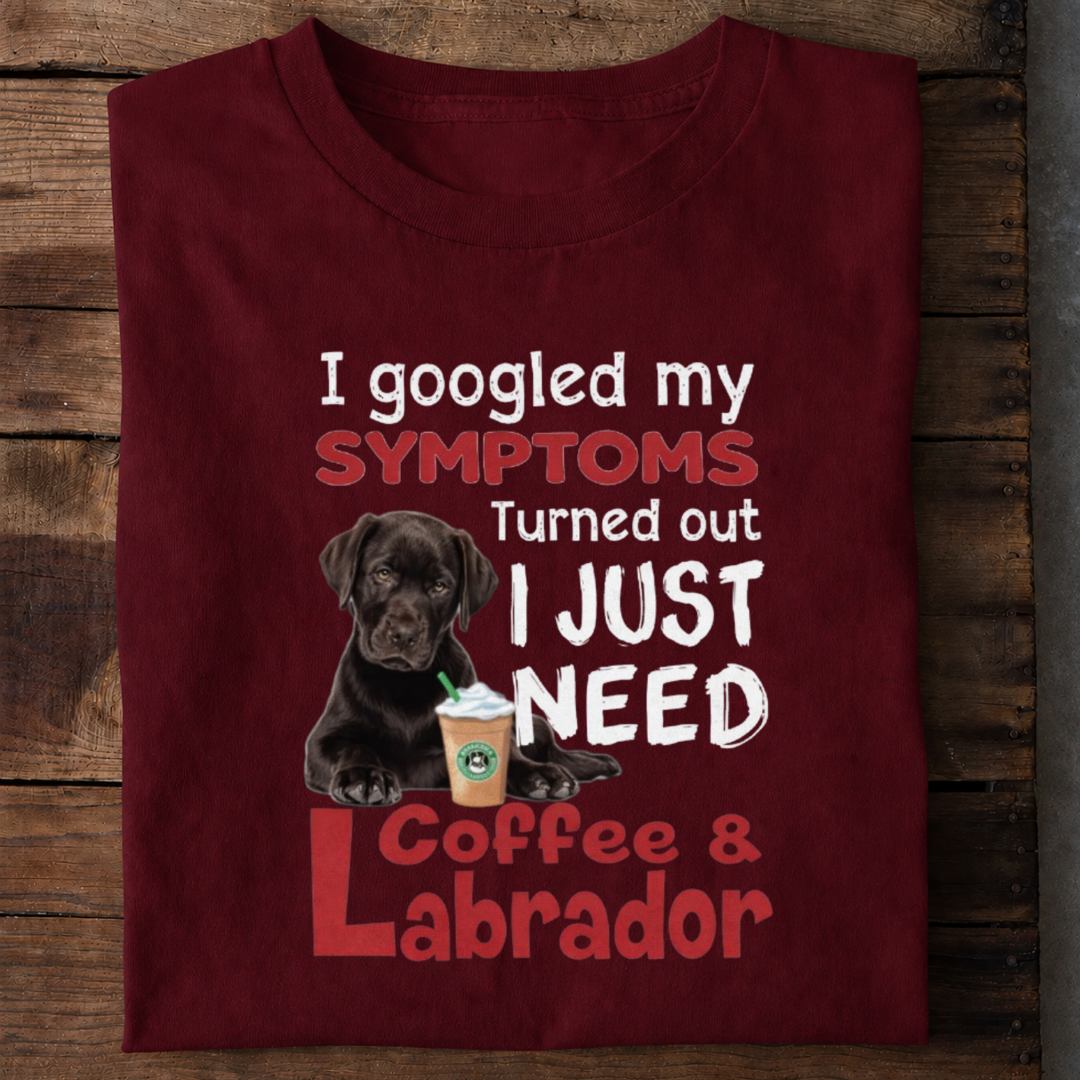 Coffee and Labrador Lover Premium Cotton T Shirt