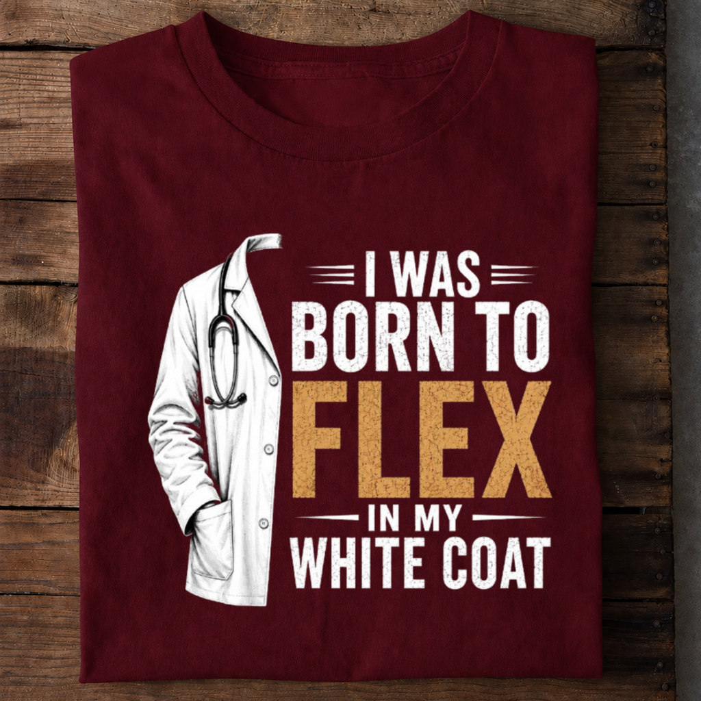 Flex White Coat Premium Cotton T Shirt