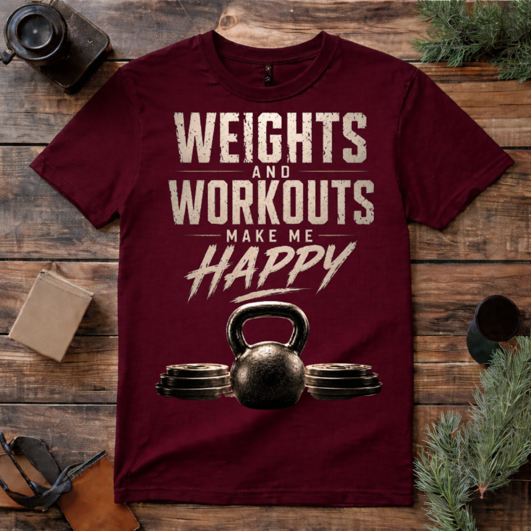 Weights and Workouts Make Me Happy T Shirts