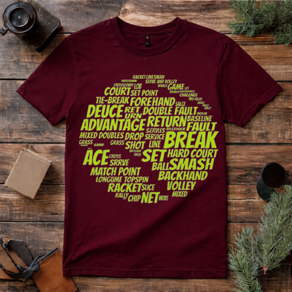 Tennis Terms Word Art T Shirt